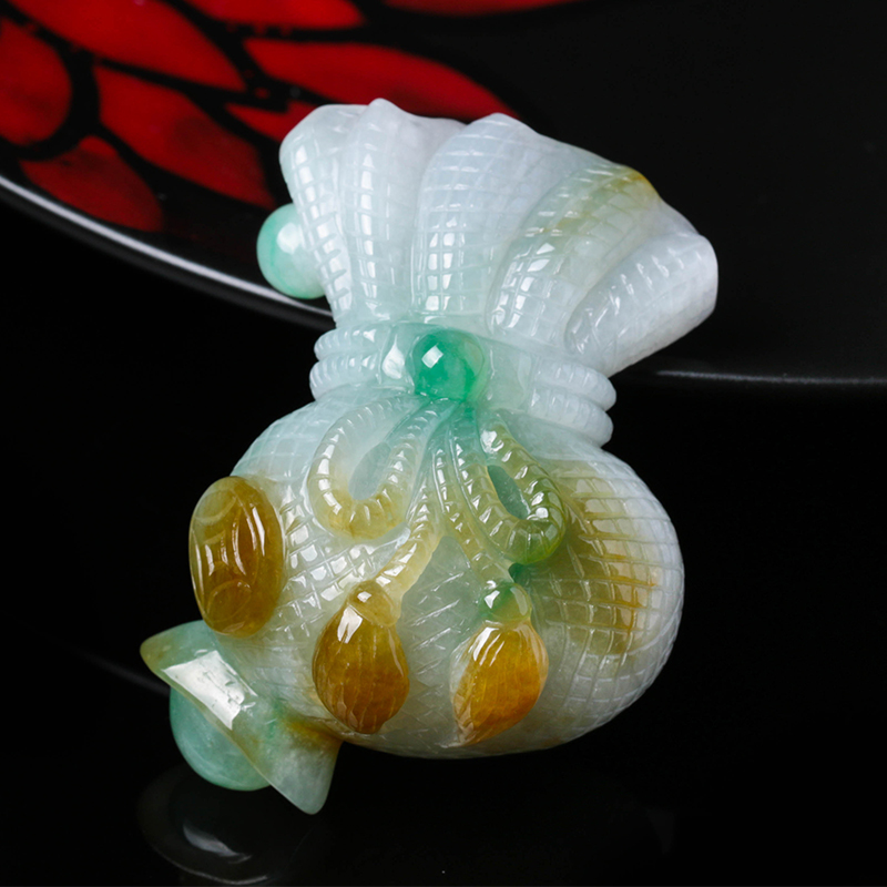 天然白玉髓錢袋福袋玉石吊墜 復古民族風飾品價格解析